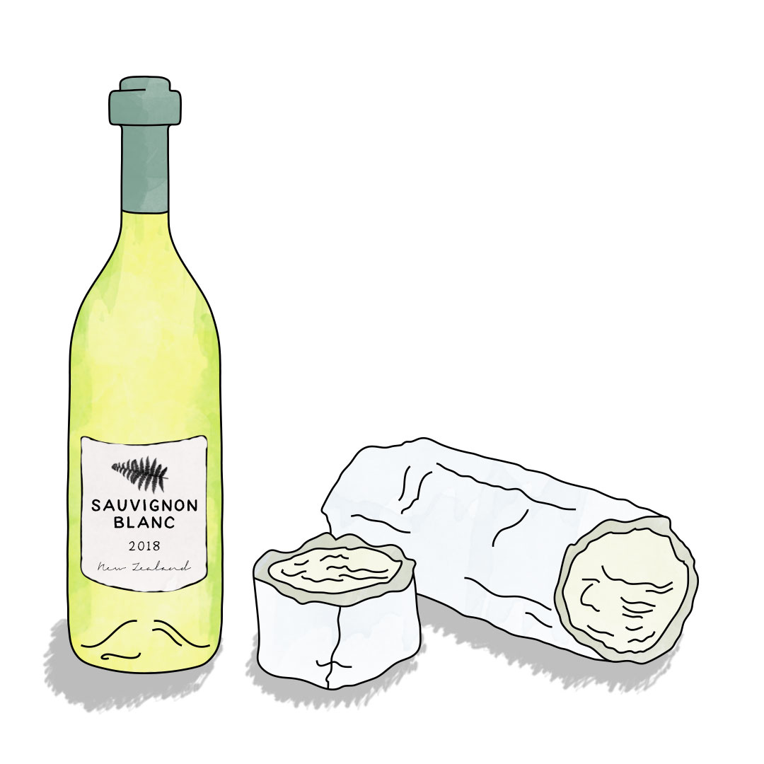 Sauvignon Blanc and Rouleau de Chèvre